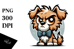 Cute Cartoon Puppy with Bow Tie, PNG Product Image 1