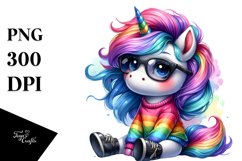 Sitting Unicorn with Expressive Face PNG Product Image 3