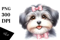 Watercolor Baby Havanese PNG Product Image 1