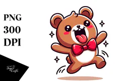 Ridiculously Cute Bear with Tongue-Out Face PNG Product Image 1