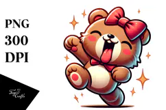 Ridiculously Cute Bear with Tongue-Out Face PNG Product Image 1