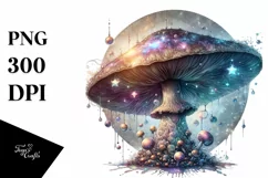 Shiny Mushroom Watercolor Splash PNG Product Image 3
