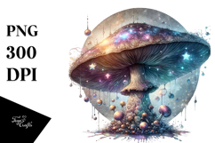 Shiny Mushroom Watercolor Splash PNG Product Image 1