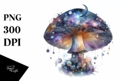 Shiny Mushroom Watercolor Splash PNG Product Image 3