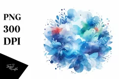 Colorful Blueis Watercolor Splash | Sublimation | Clipart Product Image 1