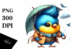 Cute Baby Bird Playing PNG Product Image 3