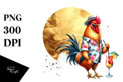 Stylish Chicken in Beachwear PNG Product Image 1