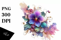 Watercolor Luxury Flower Splash Clipart Product Image 1