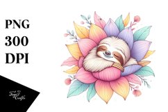 Sleeping Sloth Baby PNG Product Image 1