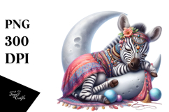 Vibrant Boho Baby Zebra Clipart Product Image 1