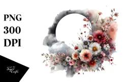 Grungy Flowers with Spring Petals, Transparent PNG Product Image 1