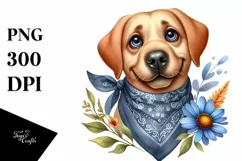 Watercolor Labrador Goofy Smile Clipart Product Image 1