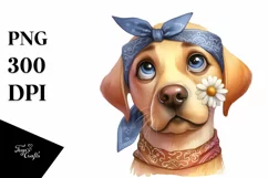 Watercolor Labrador Goofy Smile Clipart Product Image 3