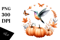 Halloween Hummingbird Watercolor, Transparent PNG Product Image 1