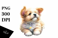 Colorful Baby Dog Spring Whimsical Pets | Sublimation Product Image 1
