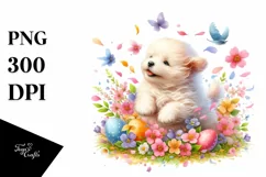 Colorful Baby Dog Spring Whimsical Pets | Sublimation Product Image 3