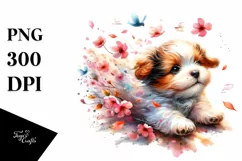 Colorful Baby Dog Spring Whimsical Pets | Sublimation Product Image 3