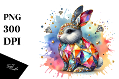 Colorful Bunny Made of Diamonds PNG Product Image 1