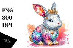 Colorful Bunny Made of Diamonds PNG Product Image 1