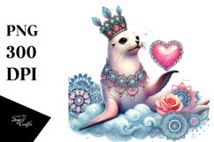 Adorned Seal on Cloud, PNG Product Image 1