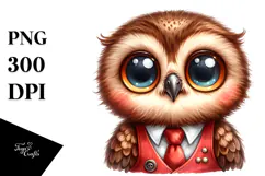 Baby Owl Portrait Clipart Product Image 1