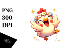 Goofy Cartoon Chicken PNG Product Image 1
