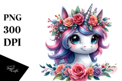 Cute Unicorn with Expressive Face PNG Product Image 1