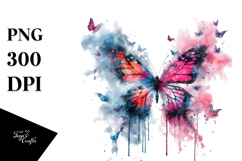 Butterfly with Splashes, High-Res PNG Product Image 1