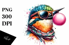 Quirky Colorful Bird Sunglasses Sticker | Clipart Product Image 1