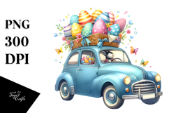 colorful car with Easter Eggs, High-Quality PNG Product Image 1