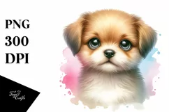 Cute Baby Dog with Big Eyes PNG Product Image 3