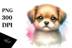 Cute Baby Dog with Big Eyes PNG Product Image 1