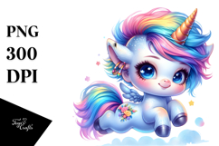 Modest Baby Unicorn Jumping PNG Product Image 1