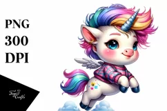 Modest Baby Unicorn Jumping PNG Product Image 1