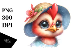 Watercolor Rooster Portrait Proud | Sublimation | Clipart Product Image 1