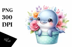 Colorful Baby Dolphin in Pocket | Sublimation | Clipart Product Image 1