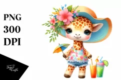 Colorful Baby Giraffe Dressed | Sublimation | Clipart Product Image 3