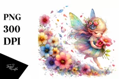 Colorful Fairy Tumbling with Flower Petals | Sublimation | Product Image 1