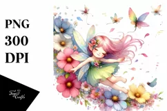 Colorful Fairy Tumbling with Flower Petals | Sublimation | Product Image 3