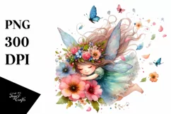 Colorful Fairy Tumbling with Flower Petals | Sublimation | Product Image 3