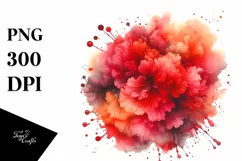 Colorful Redish Watercolor Splash | Sublimation | Clipart Product Image 3