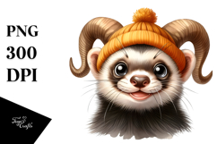 Sublimation Clipart Title: Funny Ferret Goat Product Image 1