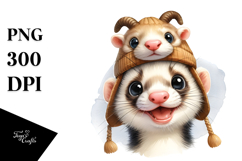 Sublimation Clipart Title: Funny Ferret Goat Product Image 1