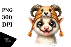 Sublimation Clipart Title: Funny Ferret Goat Product Image 1