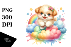 Colorful Watercolor Whimsical Dog Clipart Product Image 1