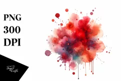 Colorful Redish Watercolor Splash | Sublimation | Clipart Product Image 3