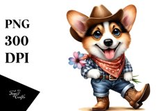 Pembroke Welsh Corgi Watercolor Clipart | Sublimation Product Image 1