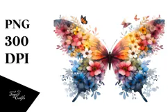 Flower with Butterflies, Transparent PNG Product Image 1