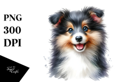 Watercolor Baby Shetland Sheepdog PNG Product Image 1