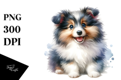 Watercolor Baby Shetland Sheepdog PNG Product Image 1